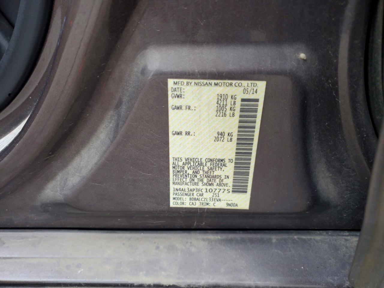 2015 NISSAN ALTIMA 2.5 photo 12