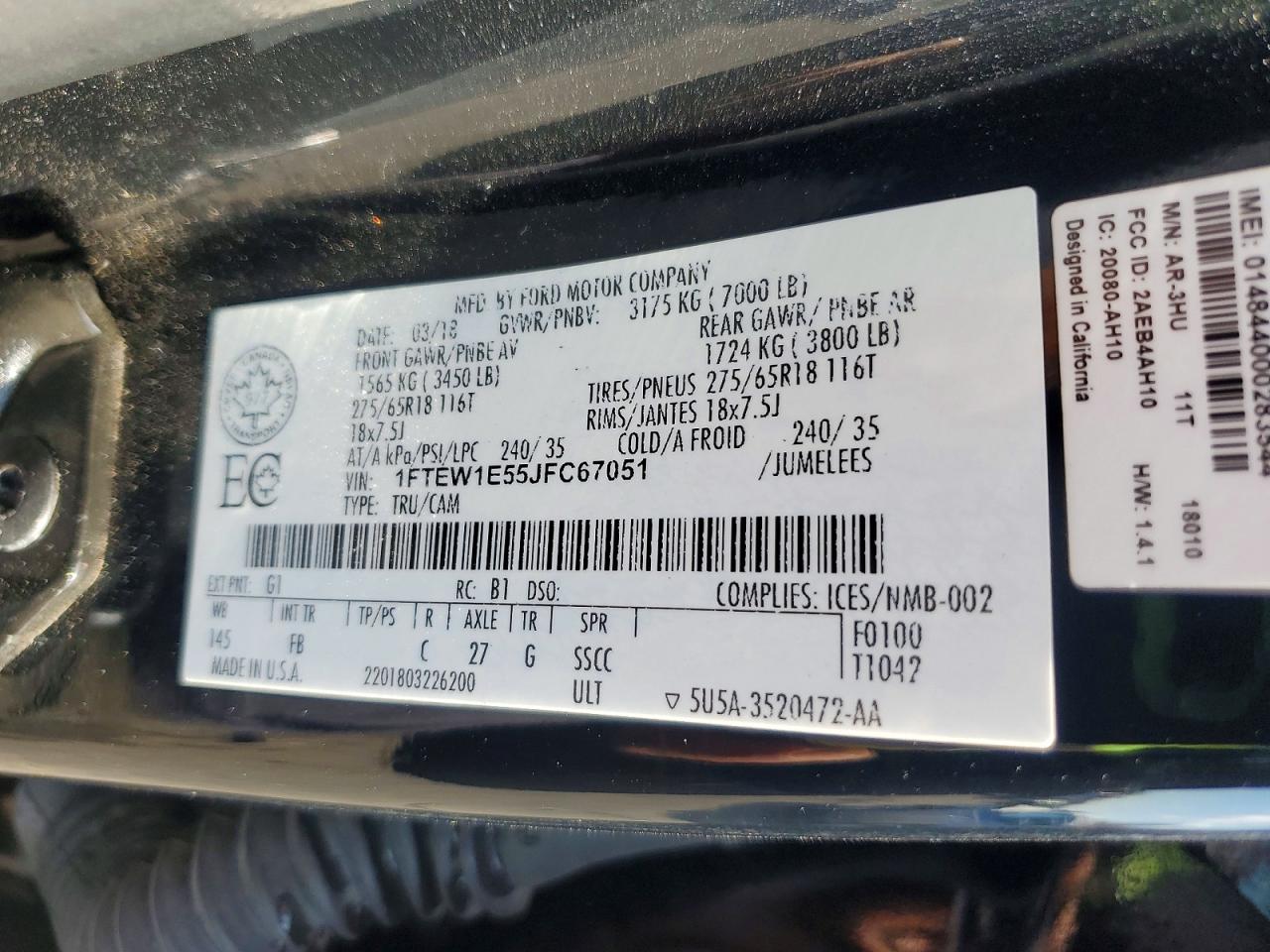 2018 FORD F150 photo 12