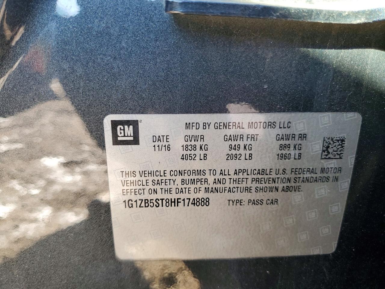 2017 CHEVROLET MALIBU LS photo 34