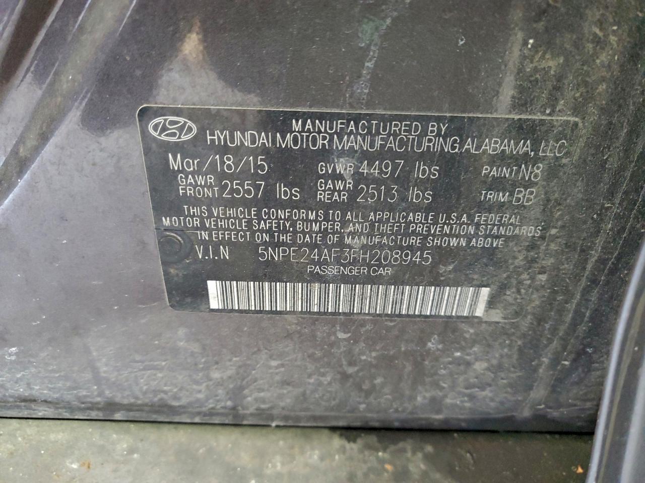 2015 HYUNDAI SONATA SE photo 23