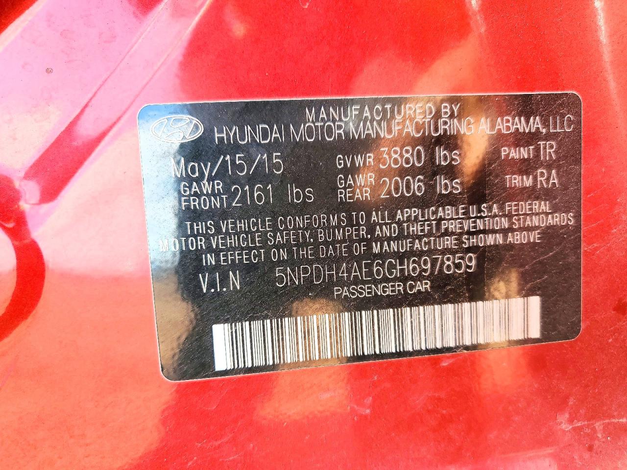 2016 HYUNDAI ELANTRA SE photo 12