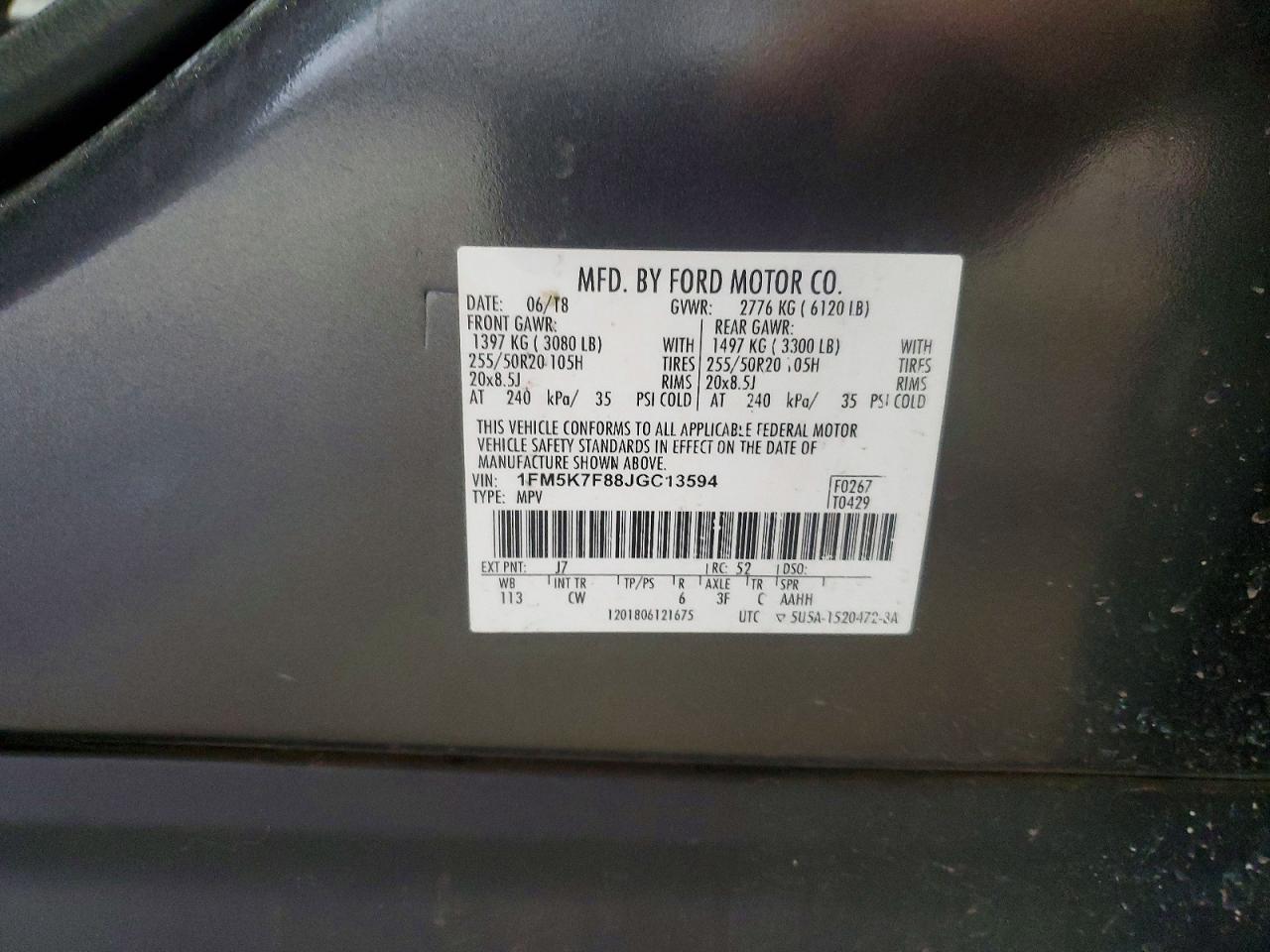 2018 FORD EXPLORER LIMITED photo 23