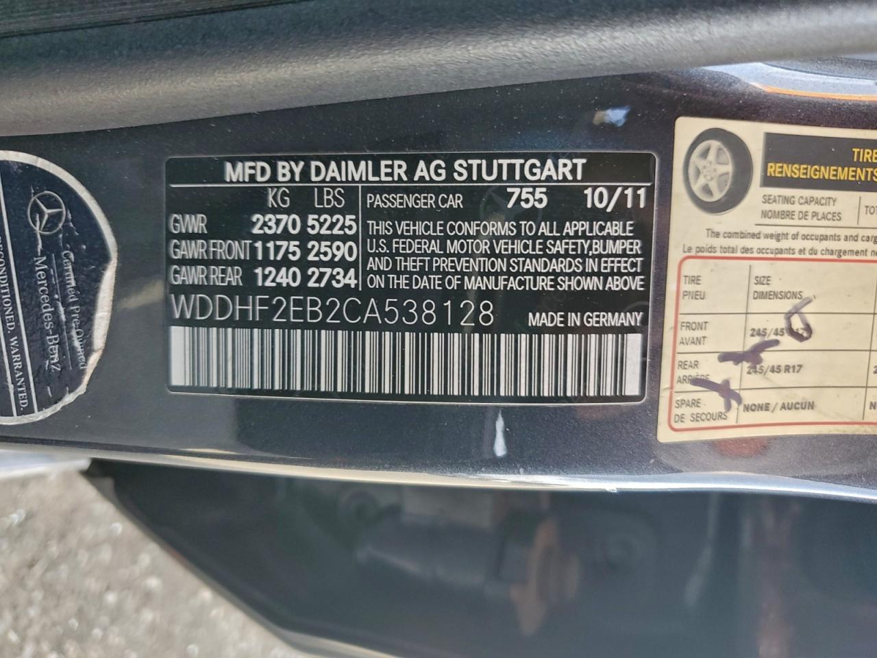 2012 MERCEDES-BENZ E 350 BLUETEC photo 12