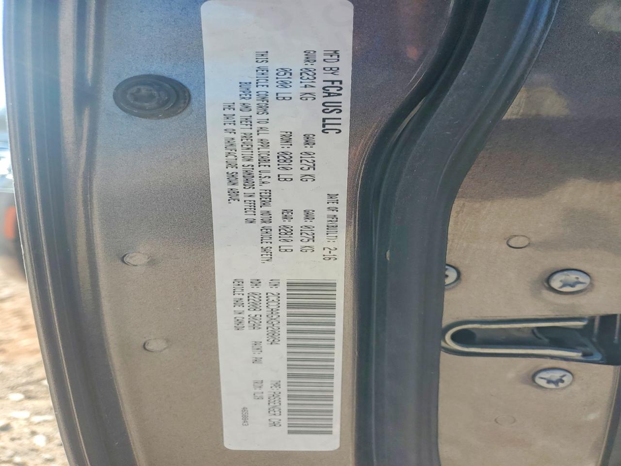 2016 CHRYSLER 300 LIMITED photo 12