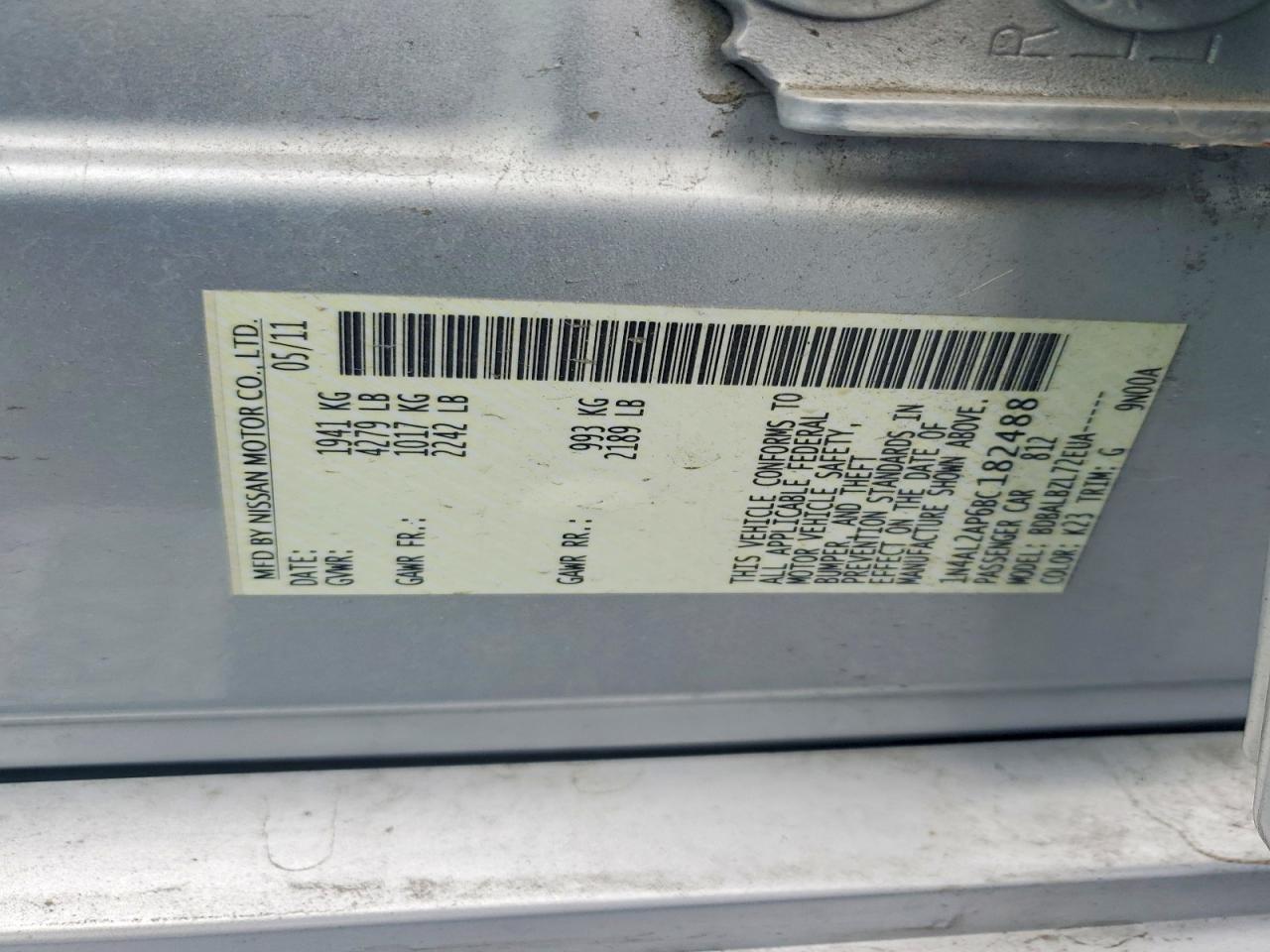 2011 NISSAN ALTIMA BASE photo 23