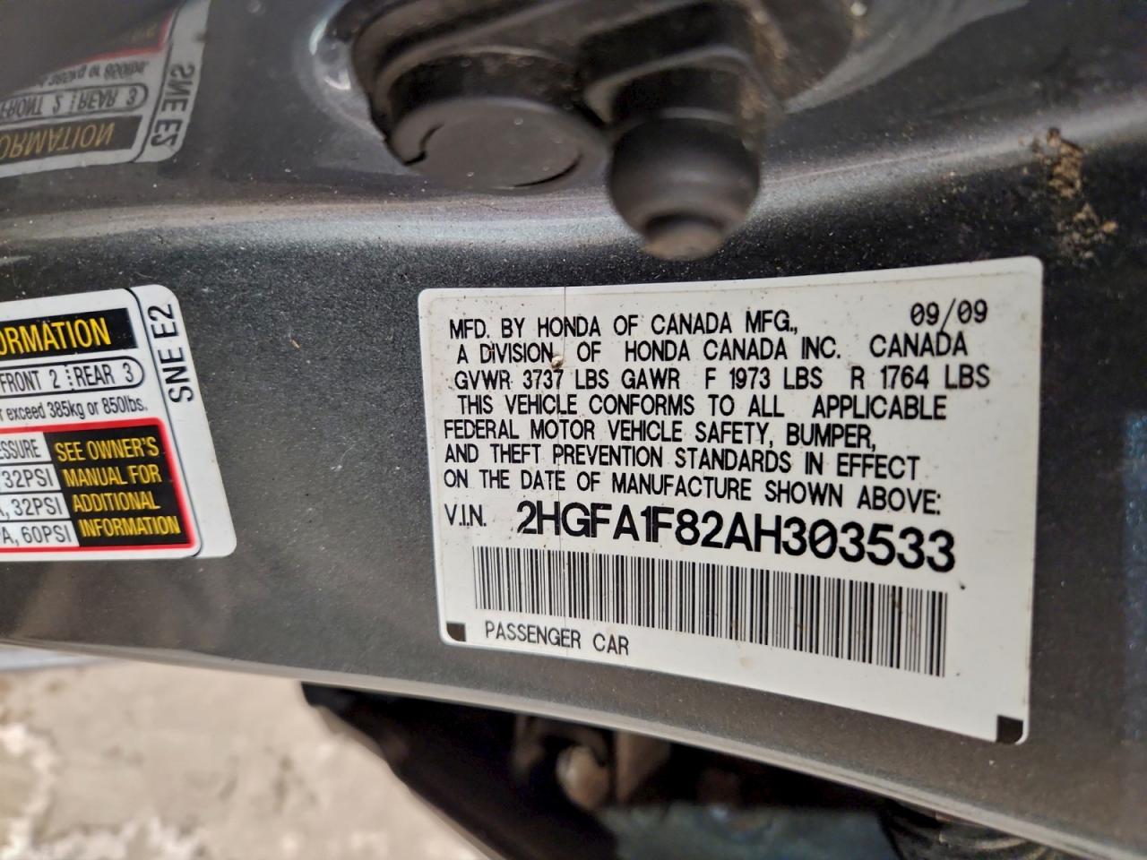 2010 HONDA CIVIC EX photo 12