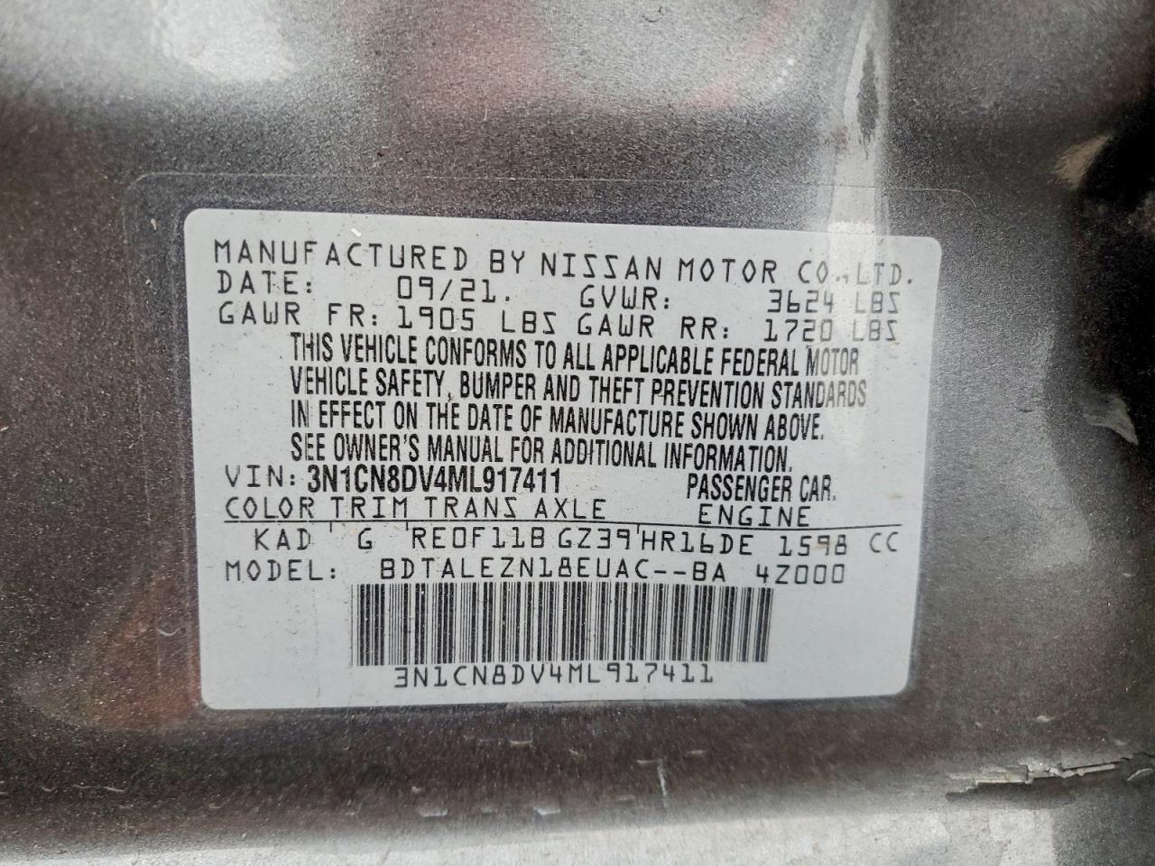 2021 NISSAN VERSA S photo 12