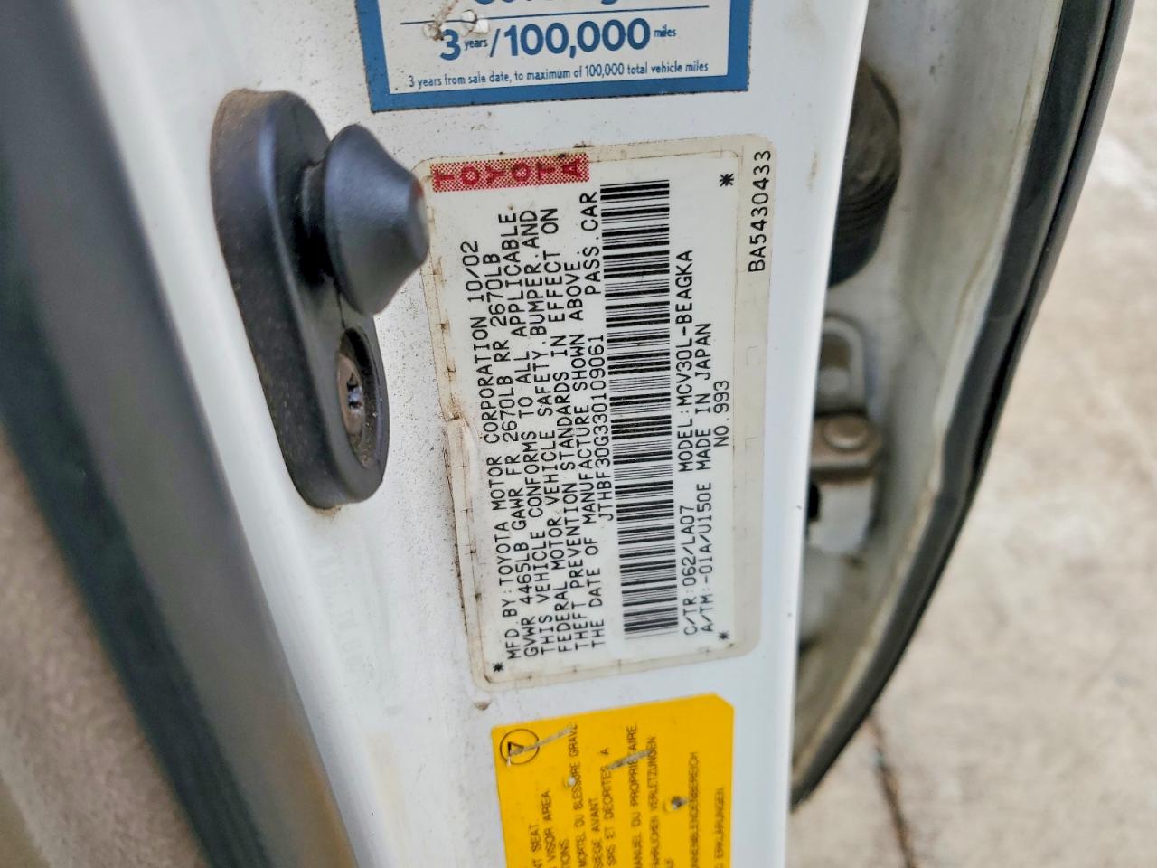 2003 LEXUS ES 300 photo 12