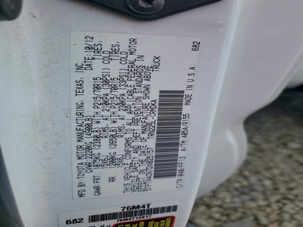 2013 TOYOTA TACOMA ACCESS CAB photo 12