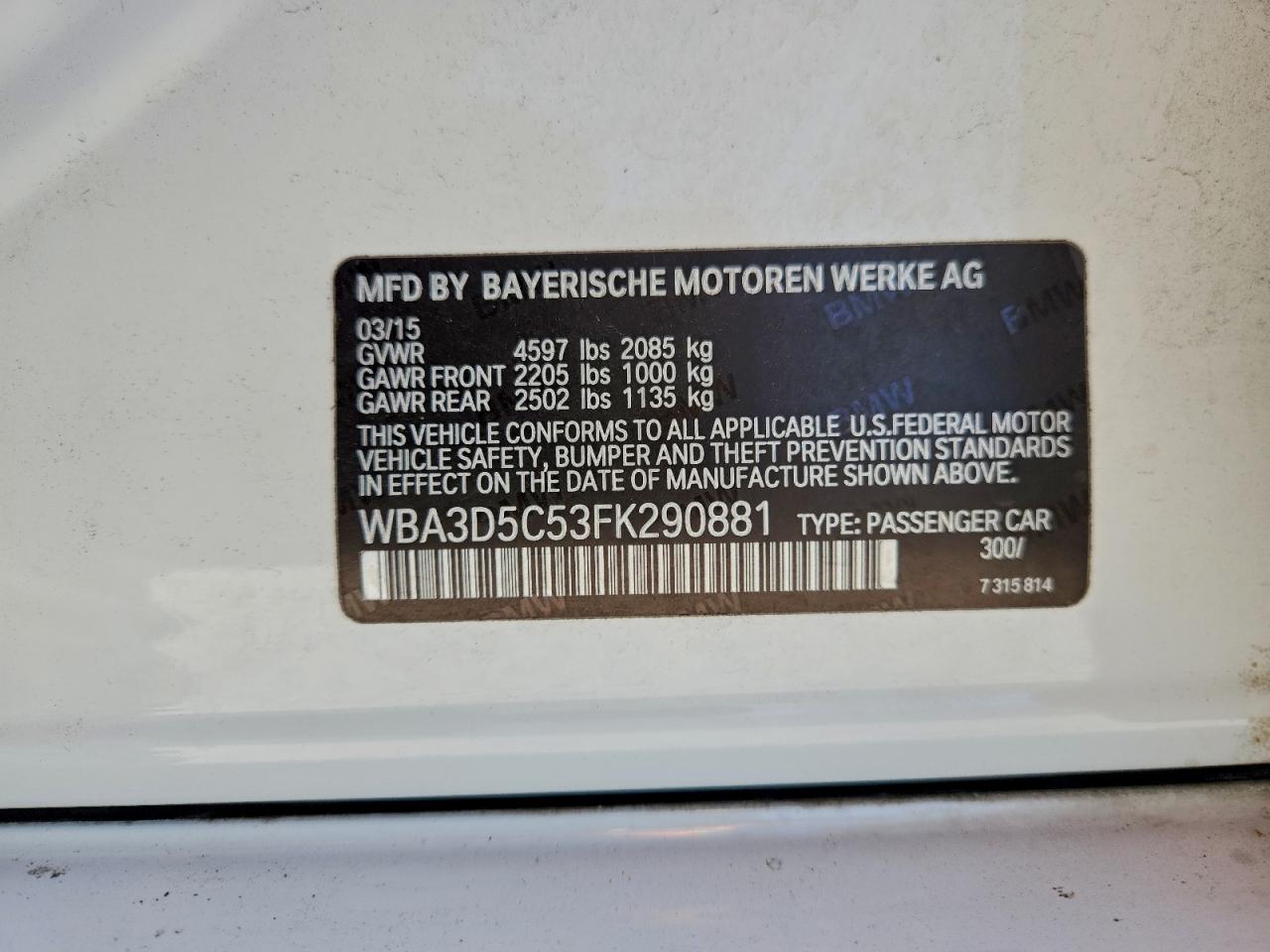 2015 BMW 328 D XDRIVE photo 12
