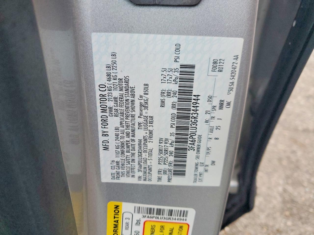 2016 FORD FUSION SE HYBRID photo 13