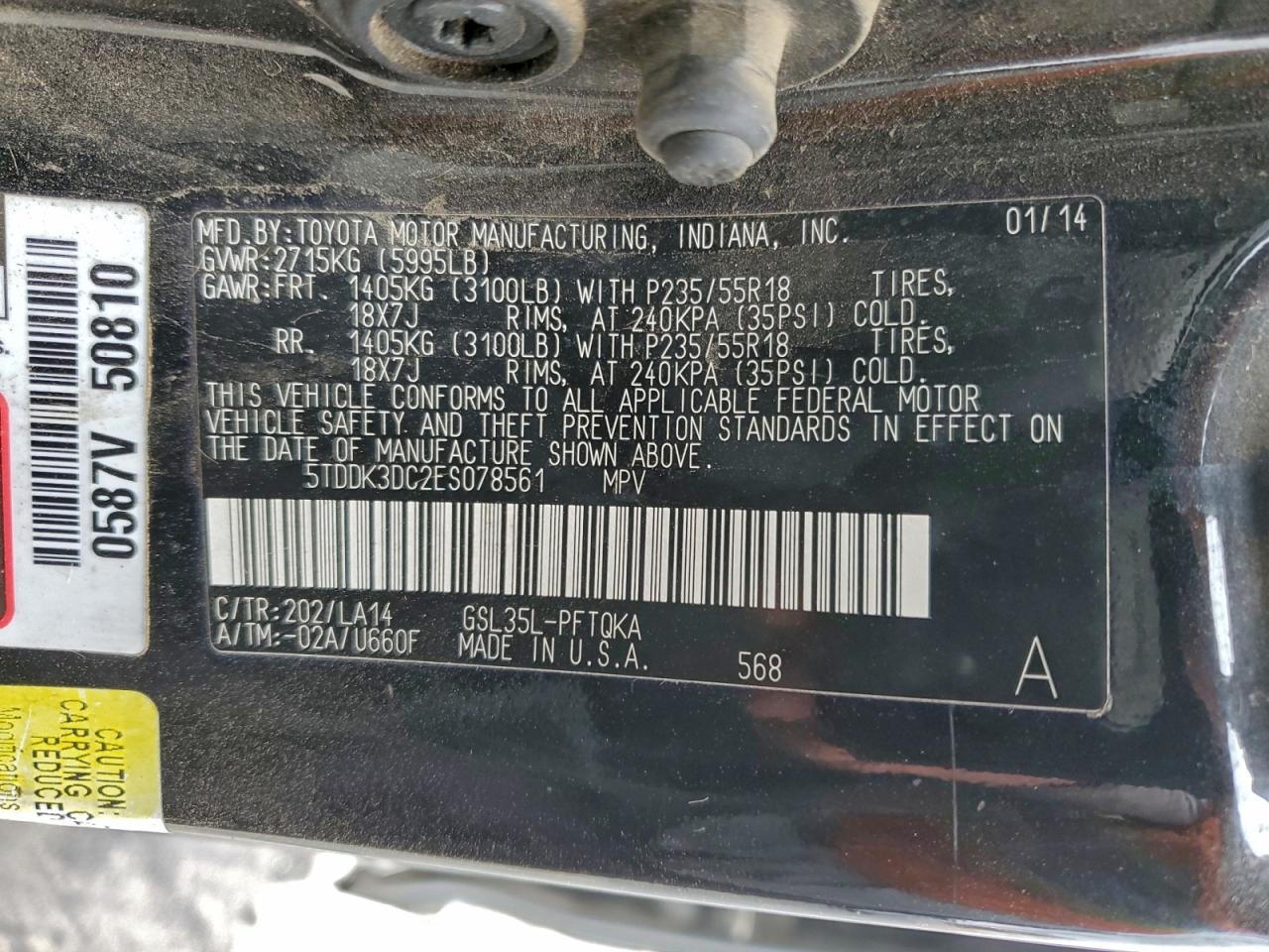 2014 TOYOTA SIENNA XLE photo 13