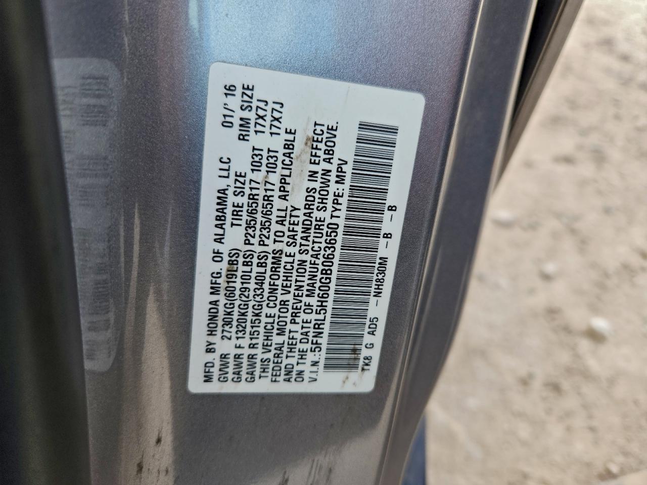 2016 HONDA ODYSSEY EXL photo 13