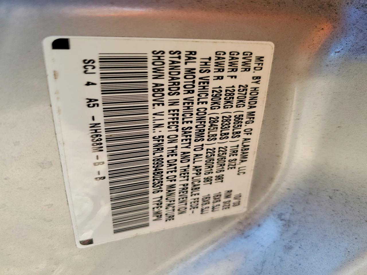 2004 HONDA ODYSSEY EXL photo 13