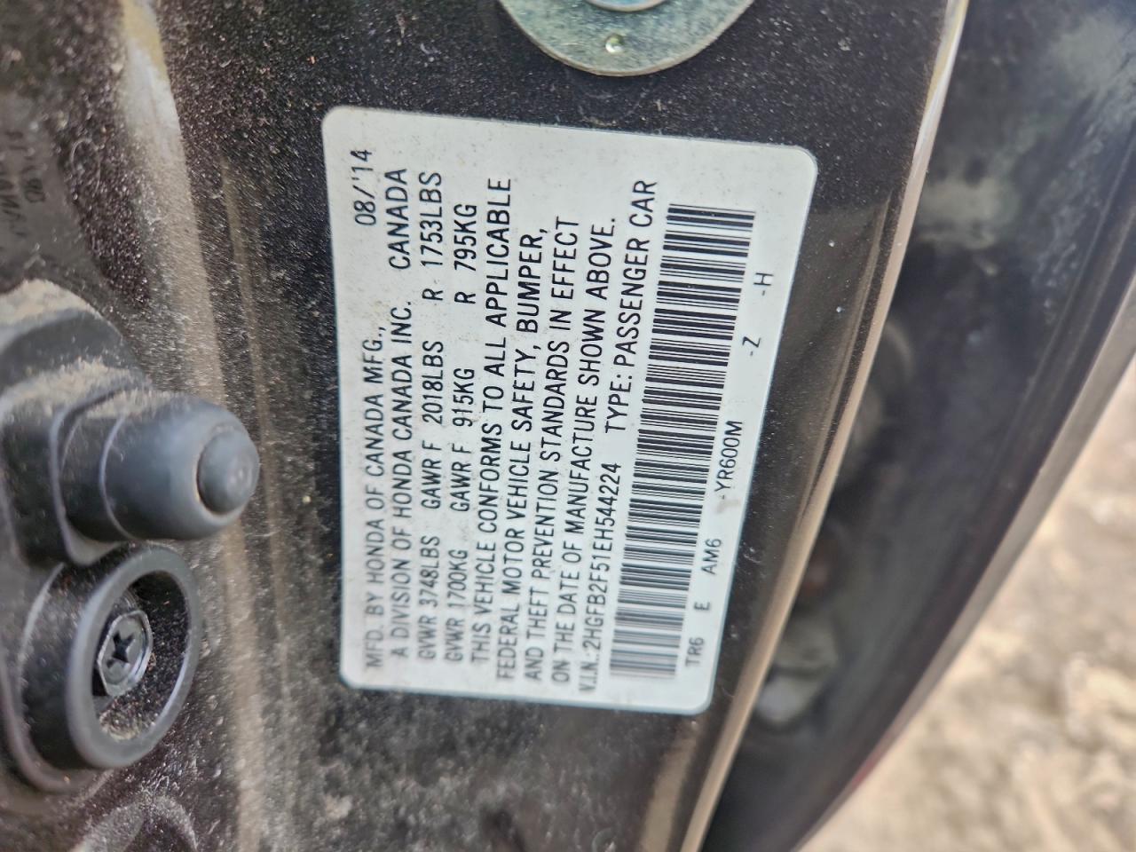 2014 HONDA CIVIC LX photo 12