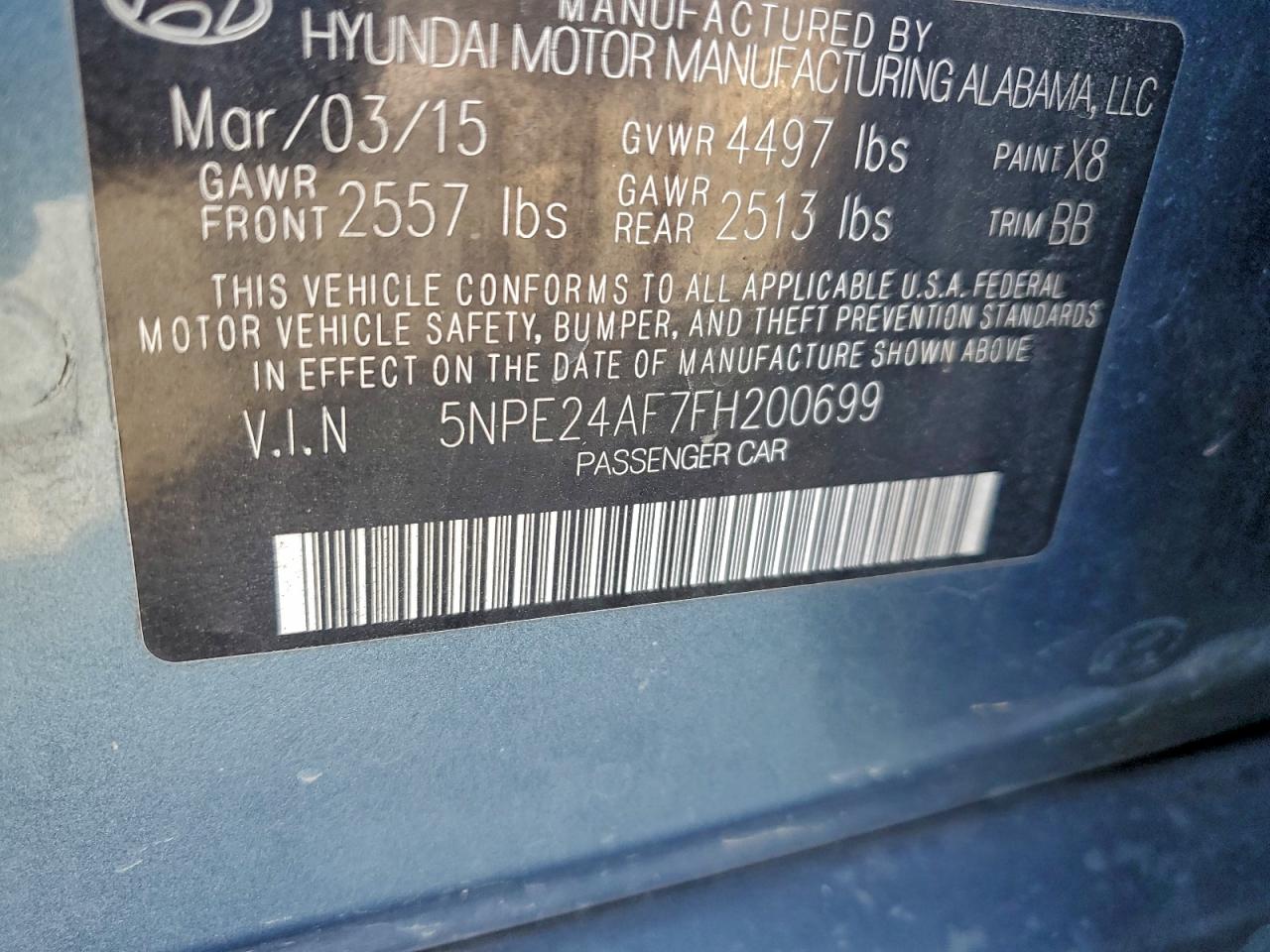 2015 HYUNDAI SONATA SE photo 23
