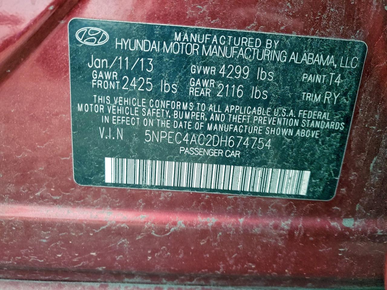 2013 HYUNDAI SONATA SE photo 12