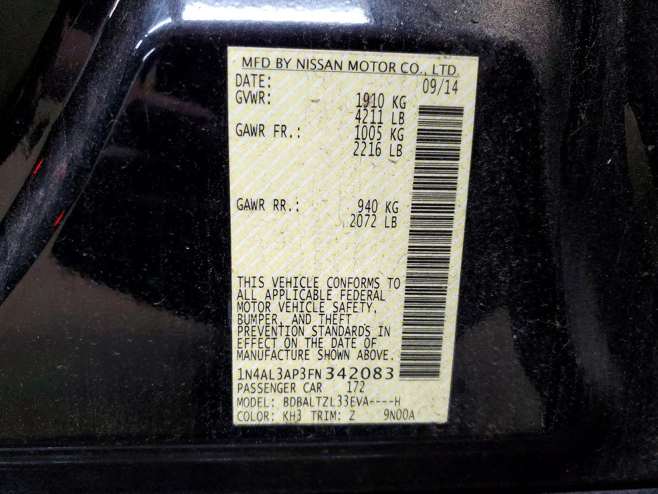 2015 NISSAN ALTIMA photo 12
