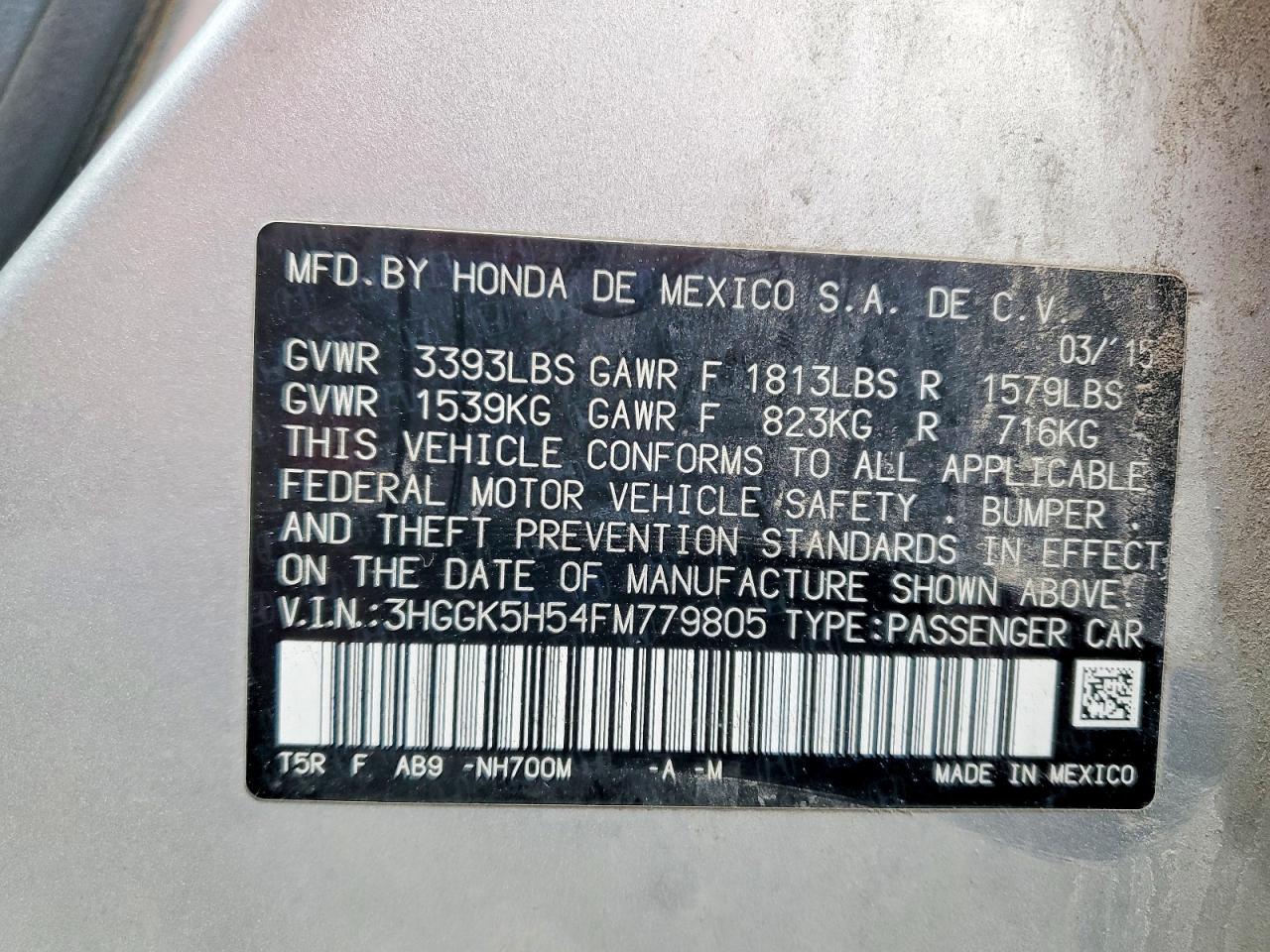 2015 HONDA FIT LX photo 23