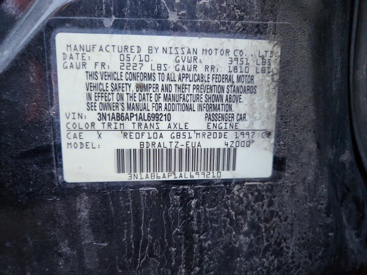 2010 NISSAN SENTRA 2.0 photo 12