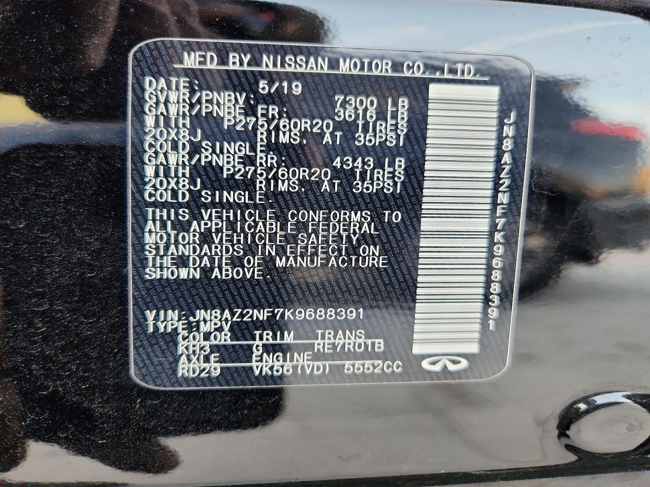 2019 INFINITI QX80 LUXE photo 14