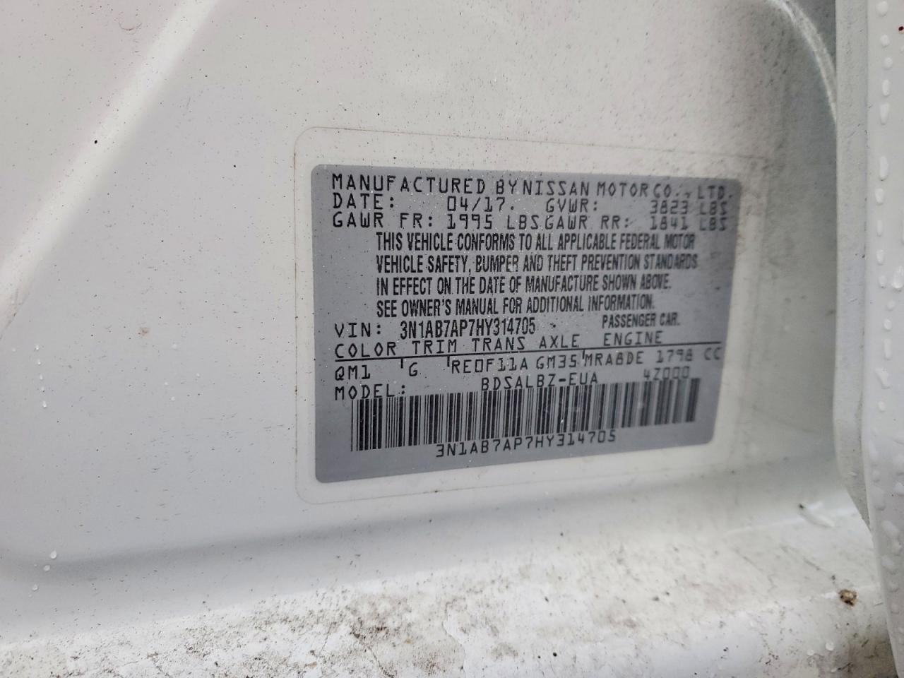 2017 NISSAN SENTRA S photo 13