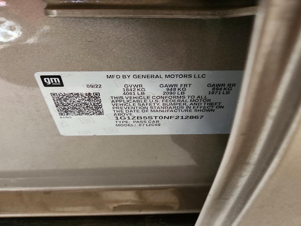2022 CHEVROLET MALIBU LS photo 12