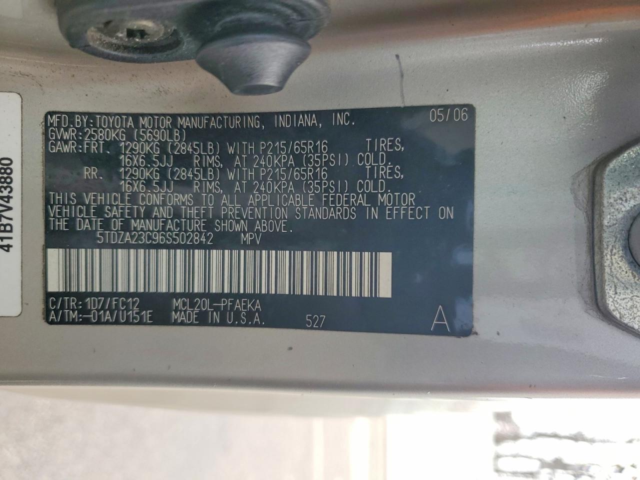 2006 TOYOTA SIENNA CE photo 13