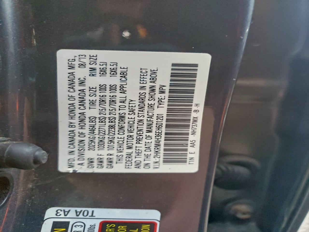 2014 HONDA CR-V LX photo 13