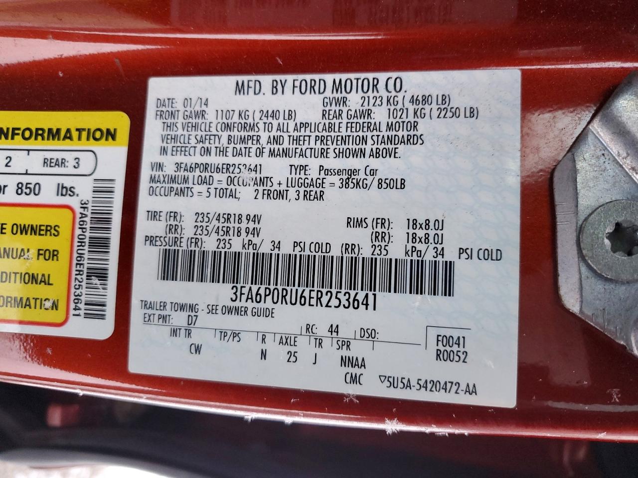 2014 FORD FUSION TITANIUM HEV photo 13