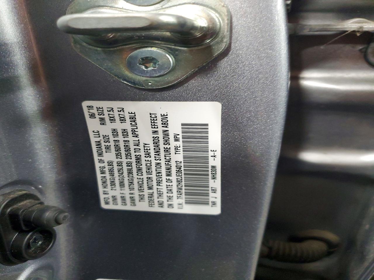 2018 HONDA CR-V EXL photo 14