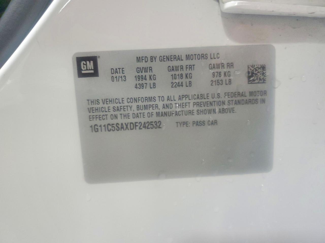 2013 CHEVROLET MALIBU 1LT photo 12