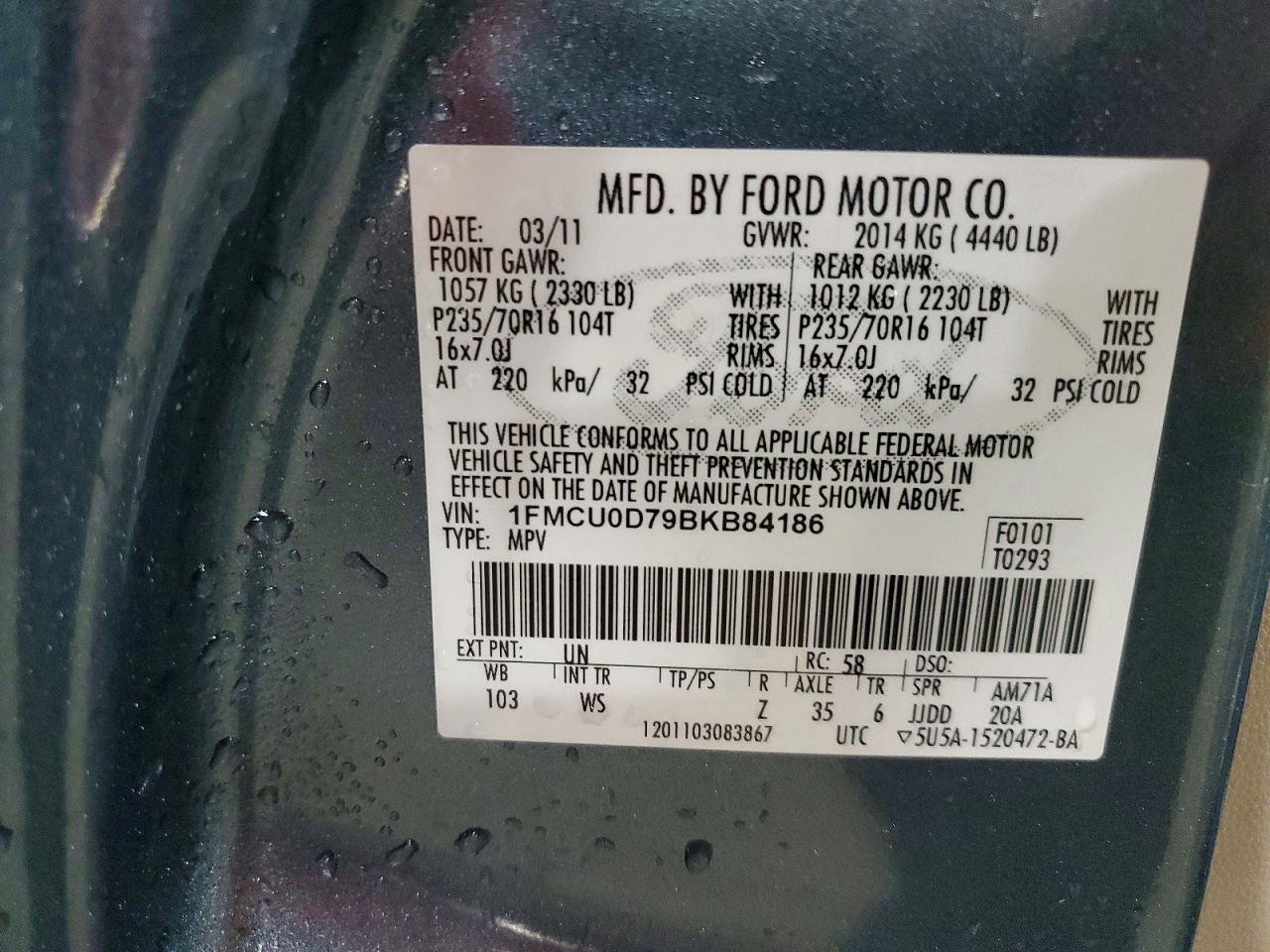 2011 FORD ESCAPE XLT photo 13