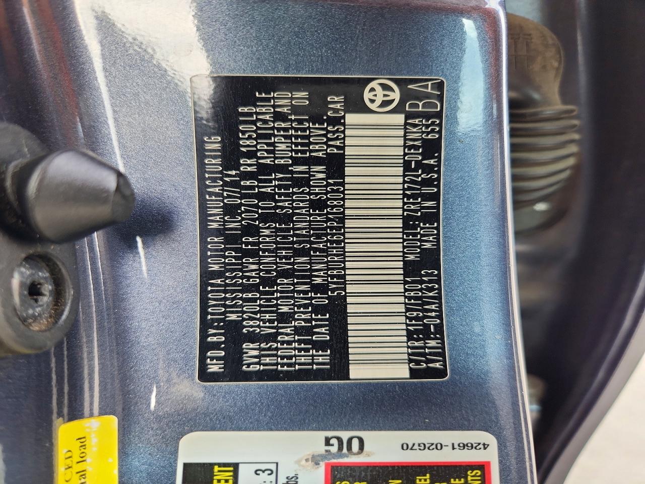 2014 TOYOTA COROLLA LE photo 12