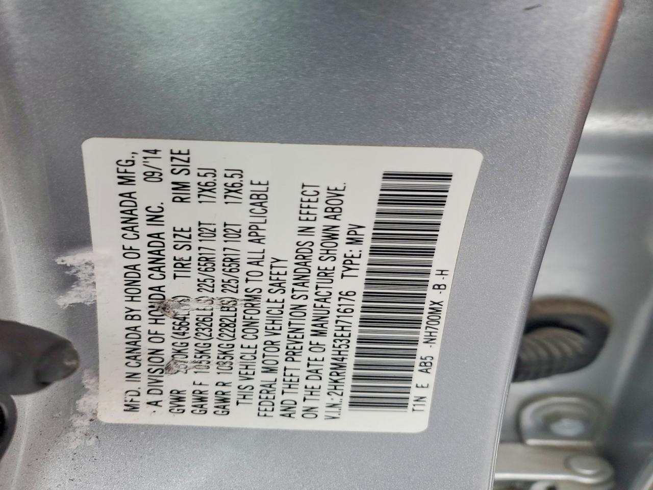 2014 HONDA CR-V EX photo 13