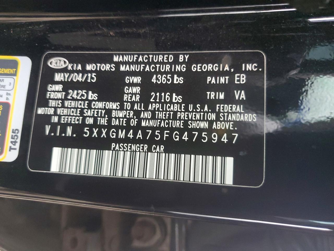 2015 KIA OPTIMA LX photo 13