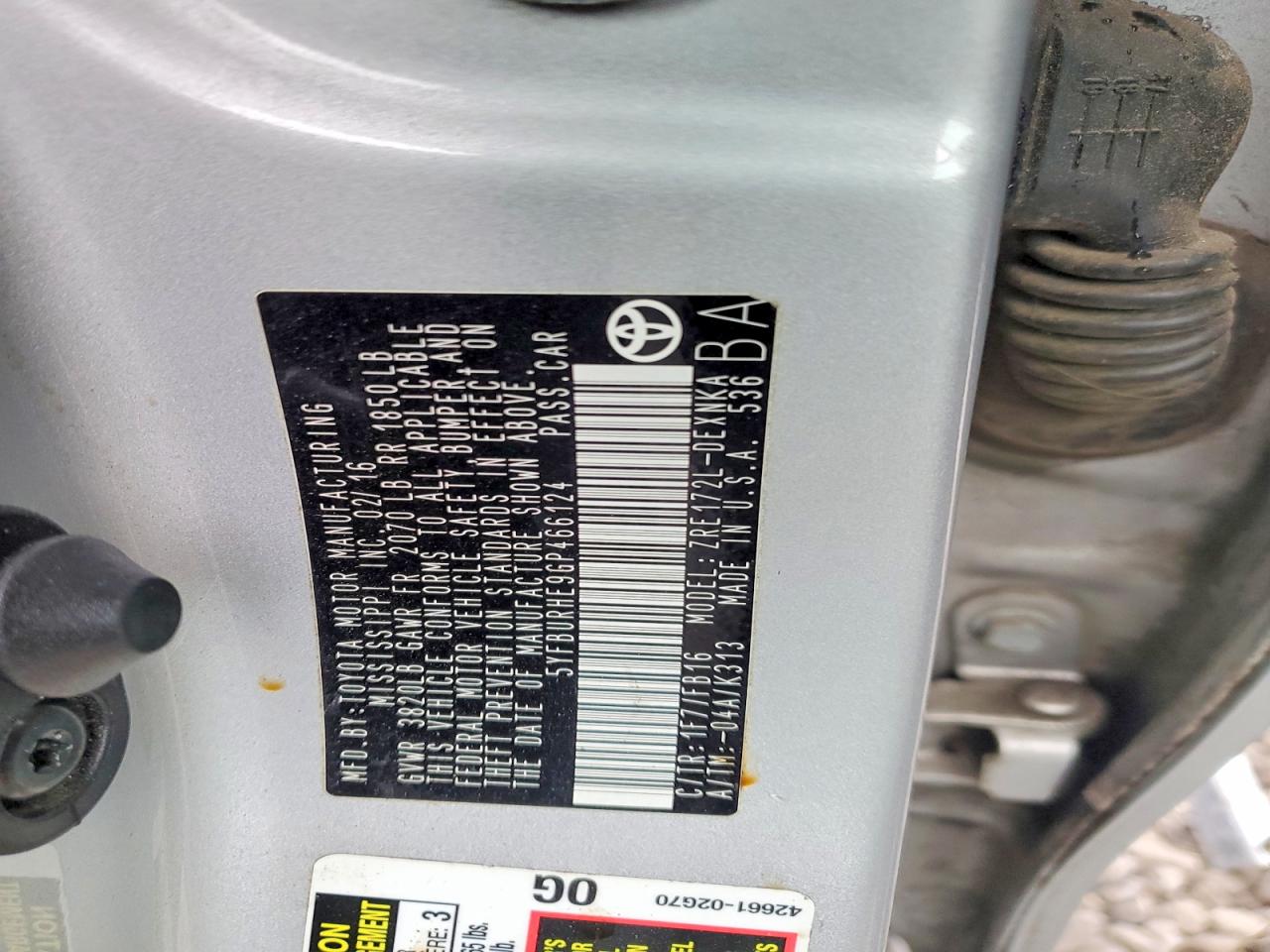 2016 TOYOTA COROLLA L photo 34