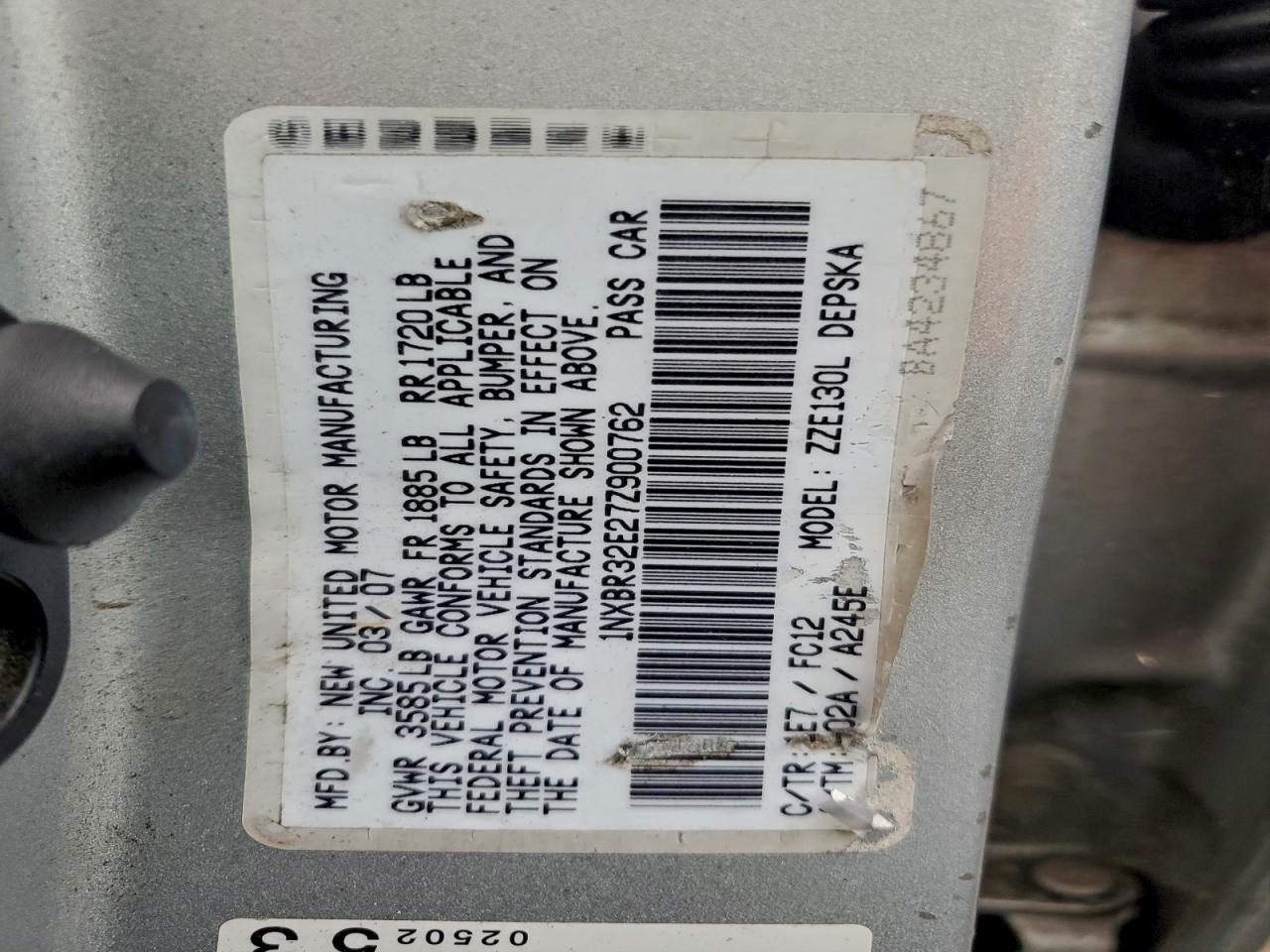 2007 TOYOTA COROLLA CE photo 12