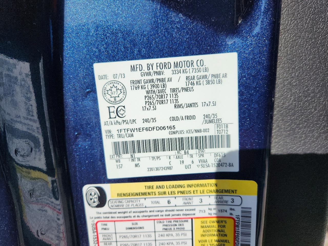 2013 FORD F150 SUPERCREW photo 12