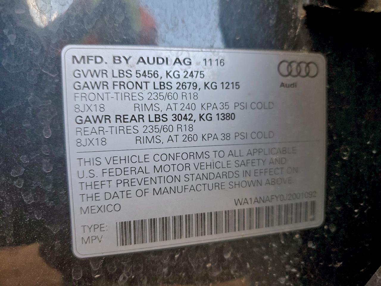 2018 AUDI Q5 PREMIUM photo 12