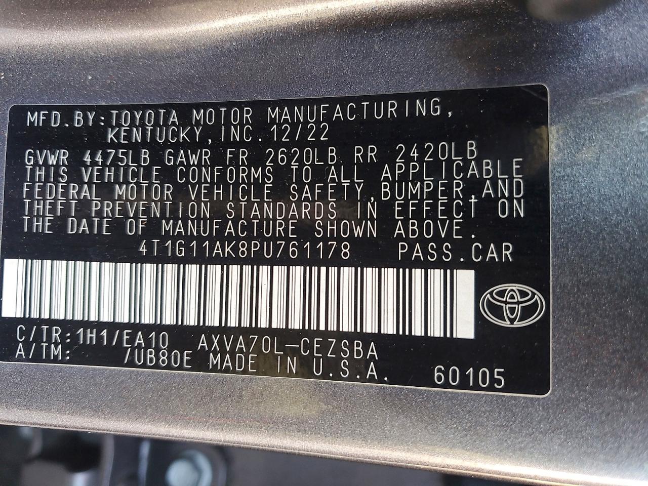 2023 TOYOTA CAMRY SE NIGHT SHADE photo 12