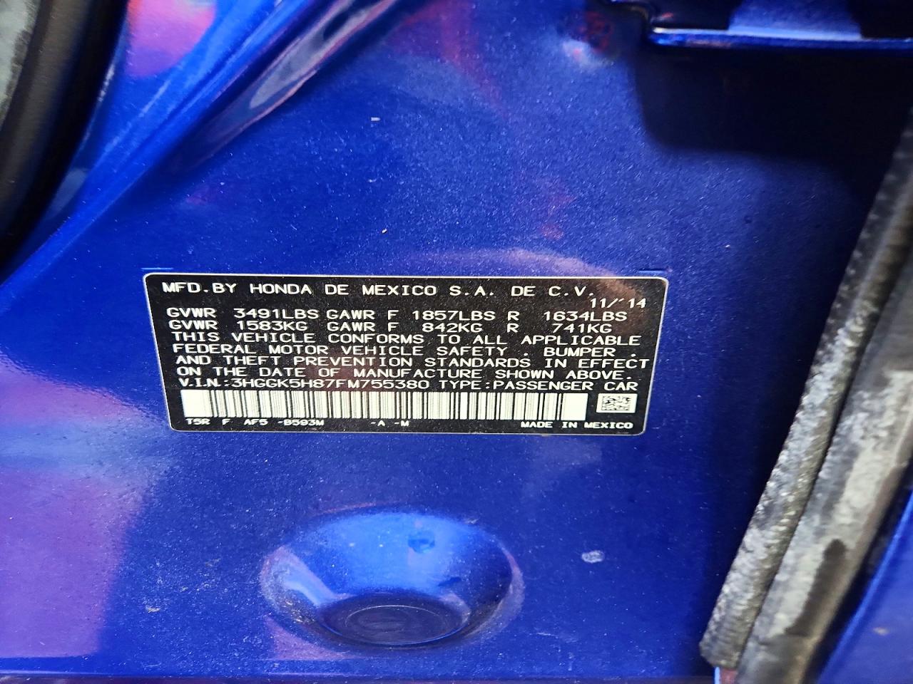 2015 HONDA FIT EX photo 13