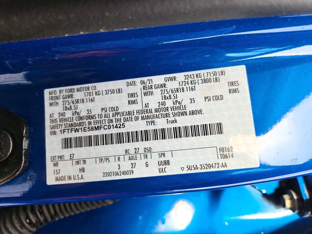 2021 FORD F150 SUPERCREW photo 23