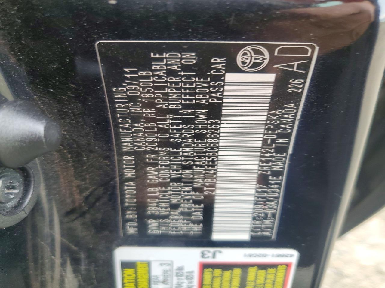 2011 TOYOTA COROLLA BASE photo 12