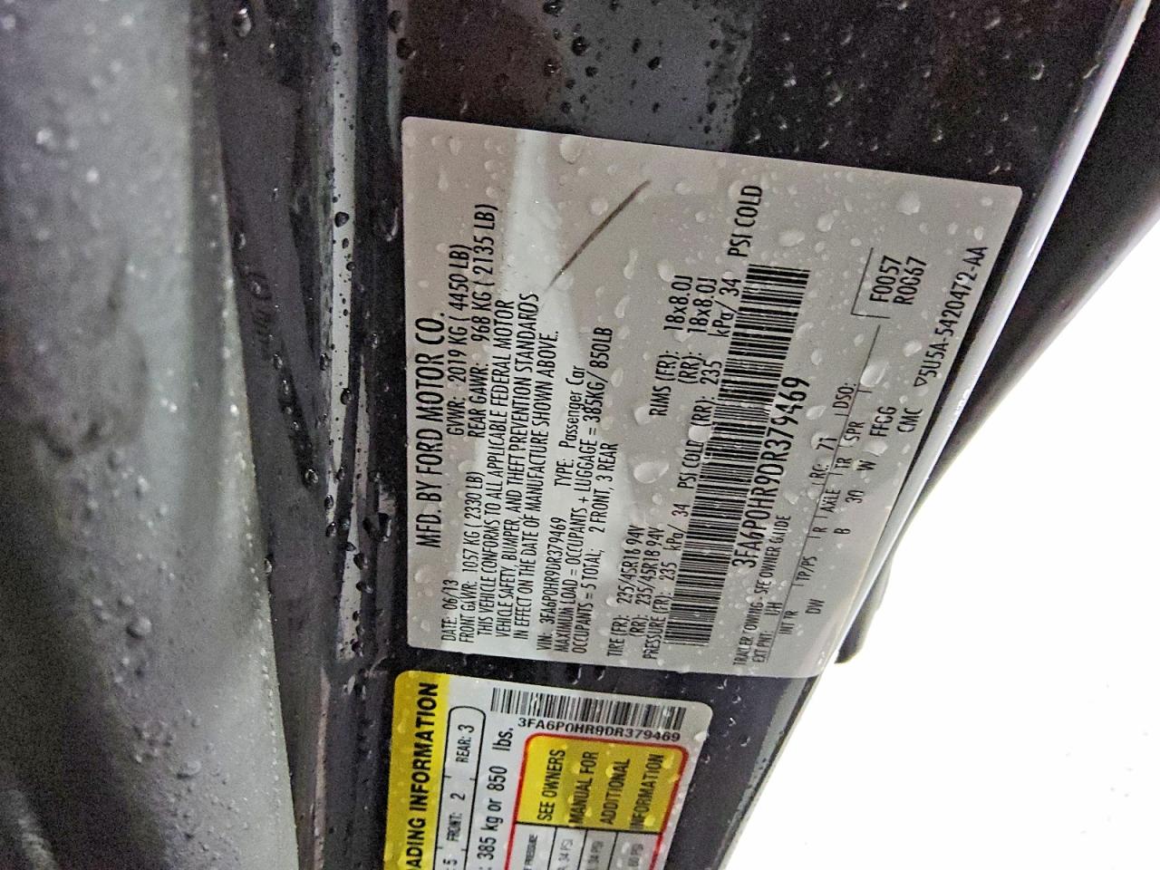 2013 FORD FUSION SE photo 34