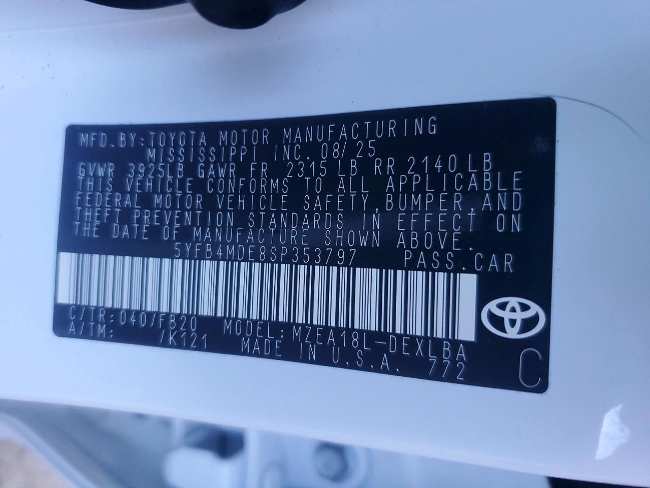 2025 TOYOTA COROLLA LE photo 37