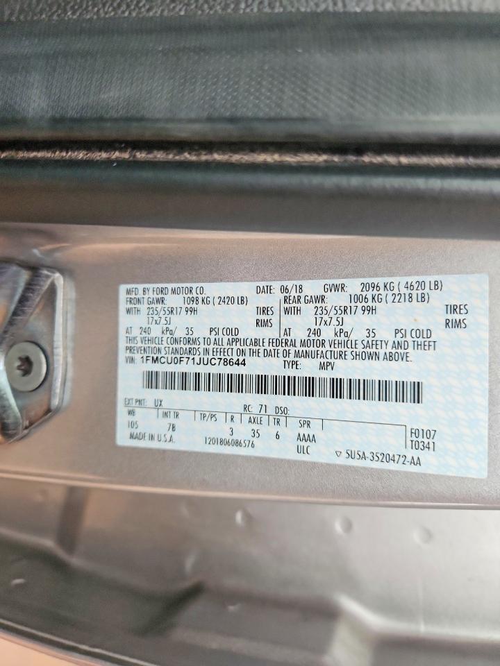 2018 FORD ESCAPE S photo 13