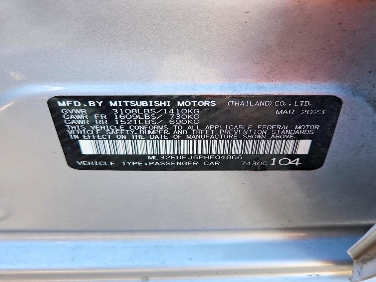 2023 MITSUBISHI MIRAGE G4 ES photo 13