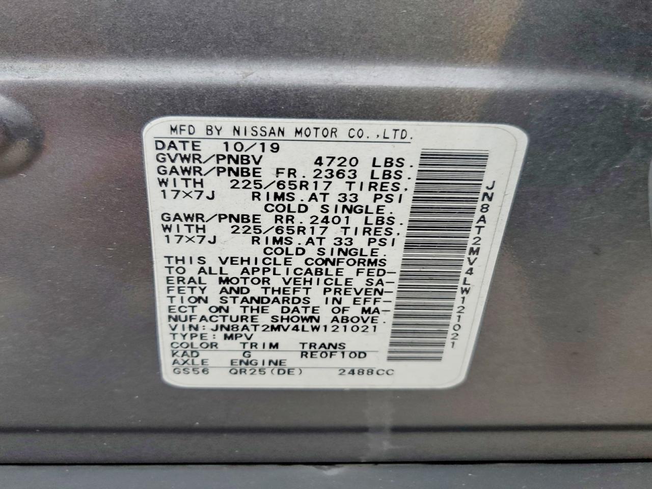 2020 NISSAN ROGUE S photo 13