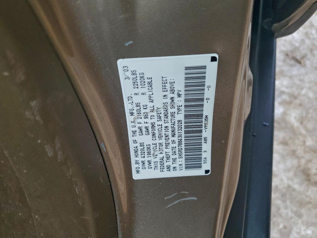 2003 HONDA CR-V EX photo 13